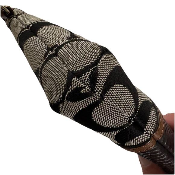 Coach CC Signature Logo Khaki/Saddle/Black Snakeskin Leather Wristlet - Picture 12 of 12